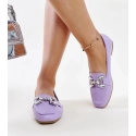 Dámske mokasíny s ozdobnou sponou M615 Purple svetlo fialová - Wellspring