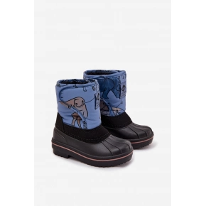 Detské snehule na suchý zips LCJ-25-10-3774 Modrá s čiernou vzor - Lee Cooper