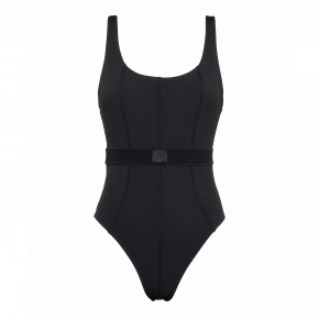 Dámské jednodílné plavky Monogram Rib KW0KW02151-BEH - Calvin Klein