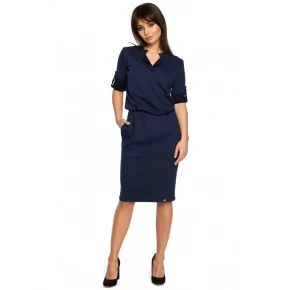 Dámske šaty B056 Tmavomodrá - BeWear