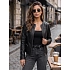 Kurtka damska z ekoskóry dopasowana czarna FashionStreet TY5721