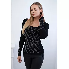 Dámska pletená blúzka 9656 čierna - Kesi