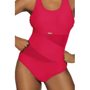 Dámske jednodielne plavky S36W-2d Fashion šport tm. ružové - Self