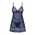 Dámska zvodná košieľka Nightly Blue Chemise tm. modrá - Obsessive