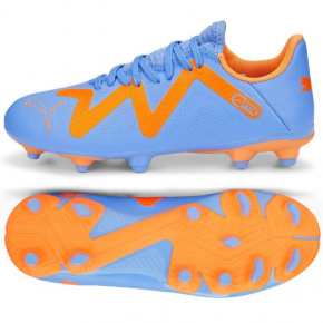 Detské futbalové topánky Future Play FG/AG Jr 107199 01 Levanduľová s neón oranžová - Puma