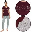 Dámske pyžamo Horoscope 40115-93X Bordová / šedá - Henderson Ladies