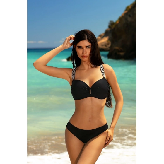 Dámske dvojdielne plavky plavky Athens 4 S730V1AH4 Čierna so zlatou - Self