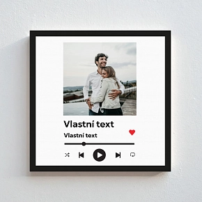 Personalizovaný magický fotoobraz v rámu - čtverec 20x20 - hudební přehrávač