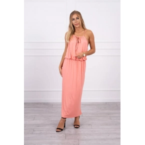 Boho šaty 8893 lososová - Kesi