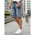 Spodenki męskie jeansowe z paskiem niebieskie FashionStreet SX2577
