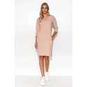 Denní teplákové šaty M779 béžové - Makadamia