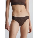 Dámske tangá 000QF7287E BKC tm. hnedé - Calvin Klein