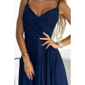 Dámske elegantné šaty 299-10 tmavo modré - Numoco