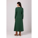 Maxi teplákové šaty B267 trávnikovo zelené - BWear