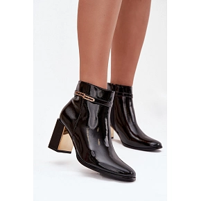 Lakované čižmy Dorelia D8257 čierne - Sweet Shoes