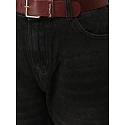 Jeansy damskie balloon fit z paskiem czarne FashionStreet UY3130